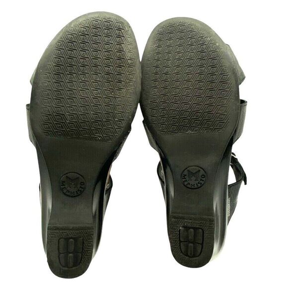 Mephisto Women's Nazli Sandals Black Patent Leather Crystals Wedge Size 10 / 40 - Picture 8 of 16